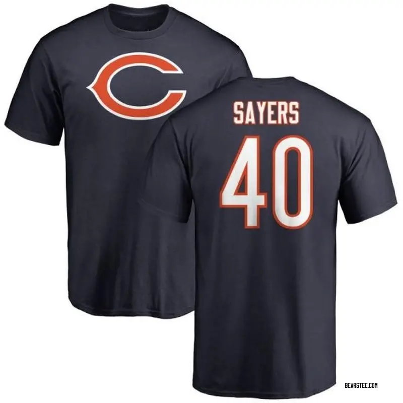 Gale Sayers Chicago Bears Men's Navy Pro Line Any Name & Number Logo T-Shirt -