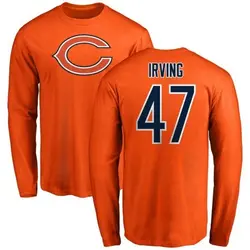 Isaiah Irving Chicago Bears Men's Orange Pro Line Name & Number Logo Long Sleeve T-Shirt -