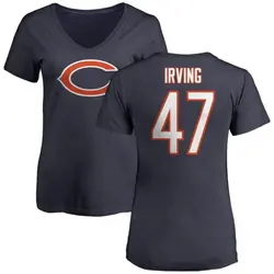 Isaiah Irving Chicago Bears Women's Navy Pro Line Any Name & Number Logo Slim Fit T-Shirt -