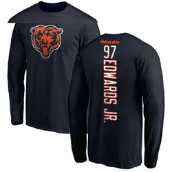 Mario Edwards Jr. Chicago Bears Men's Navy Backer Long Sleeve T-Shirt -